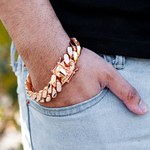 Cuban Link Bracelet Rose Gold free gift