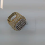 Two Tone Square Face Moissanite Ring