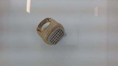 Two Tone Square Face Moissanite Ring