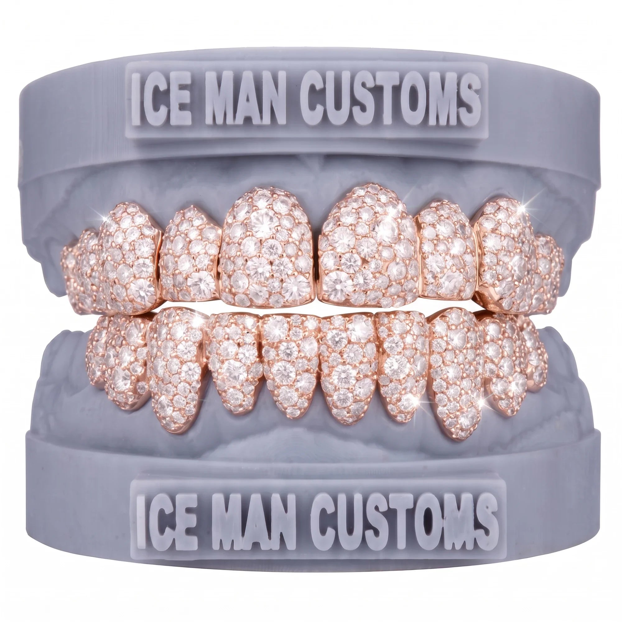 Gold Colour: Rose – Natural Diamond Galaxy Set Grill in rose gold, IceMan Customs