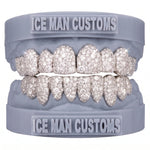 Gold Colour: White – Natural Diamond Galaxy Set Grill in white gold / silver, IceMan Customs