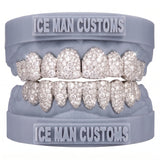 Gold Colour: White – Natural Diamond Galaxy Set Grill in white gold / silver, IceMan Customs