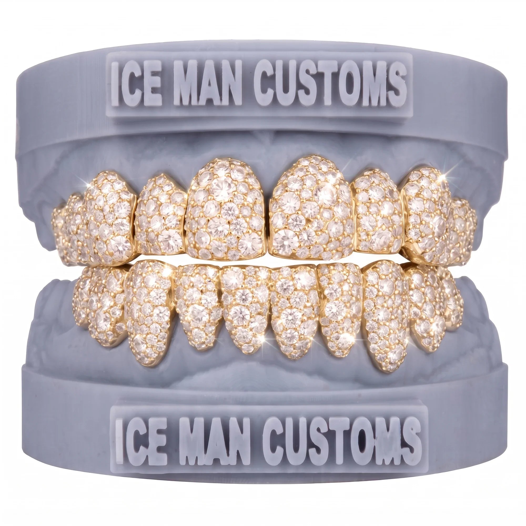 Gold Colour: Yellow – Natural Diamond Galaxy Set Grill in yellow gold, IceMan Customs