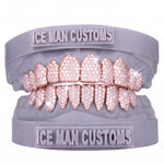 Gold Colour: Rose – VVS Lab Diamond Honeycomb Set Grill in rose gold, IceMan Customs