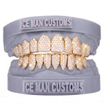 Gold Colour: Yellow – VVS Lab Diamond Honeycomb Set Grill in yellow gold, IceMan Customs