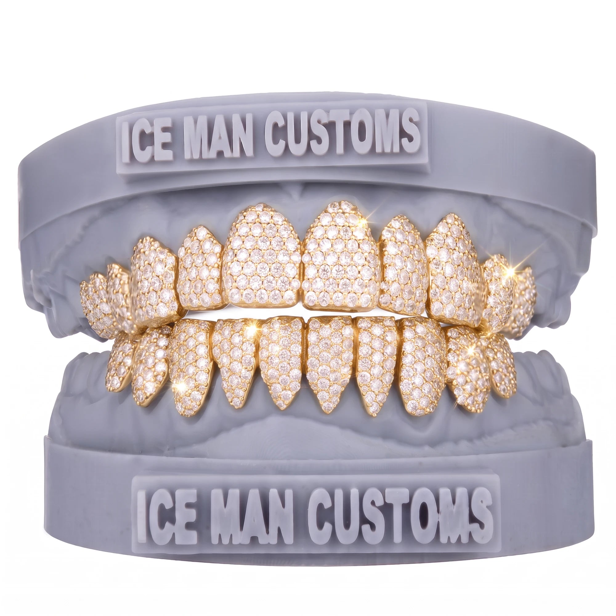 Gold Colour: Yellow – VVS Lab Diamond Honeycomb Set Grill in yellow gold, IceMan Customs