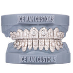Gold Colour: White – VVS Moissanite Honeymoon Set Grill in white gold / silver, IceMan Customs