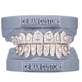 Gold Colour: White – VVS Moissanite Honeymoon Set Grill in white gold / silver, IceMan Customs