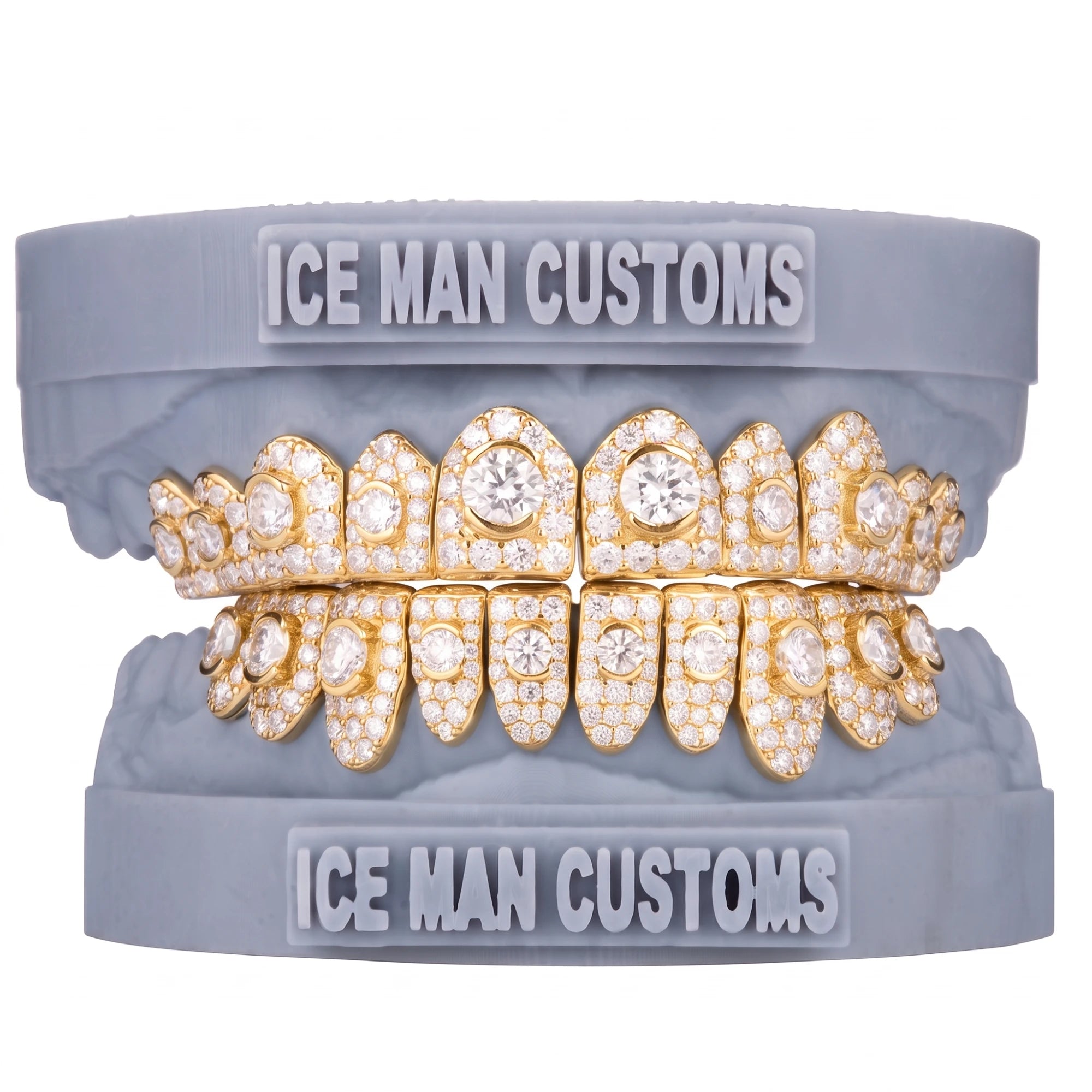 Gold Colour: Yellow – VVS Lab Diamond Honeymoon Set Grill in yellow gold, IceMan Customs