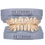 Gold Colour: Yellow – VVS Moissanite Honeymoon Set Grill in yellow gold, IceMan Customs