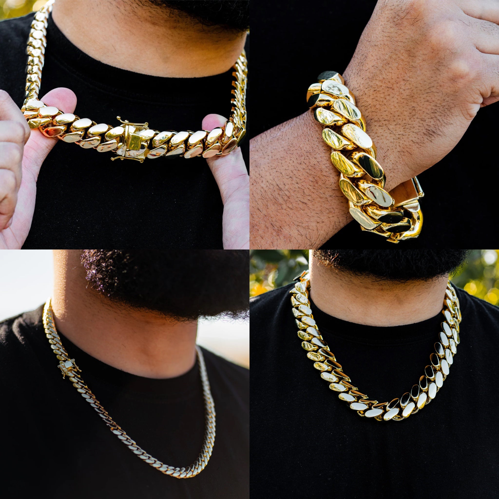 Cuban link details collage