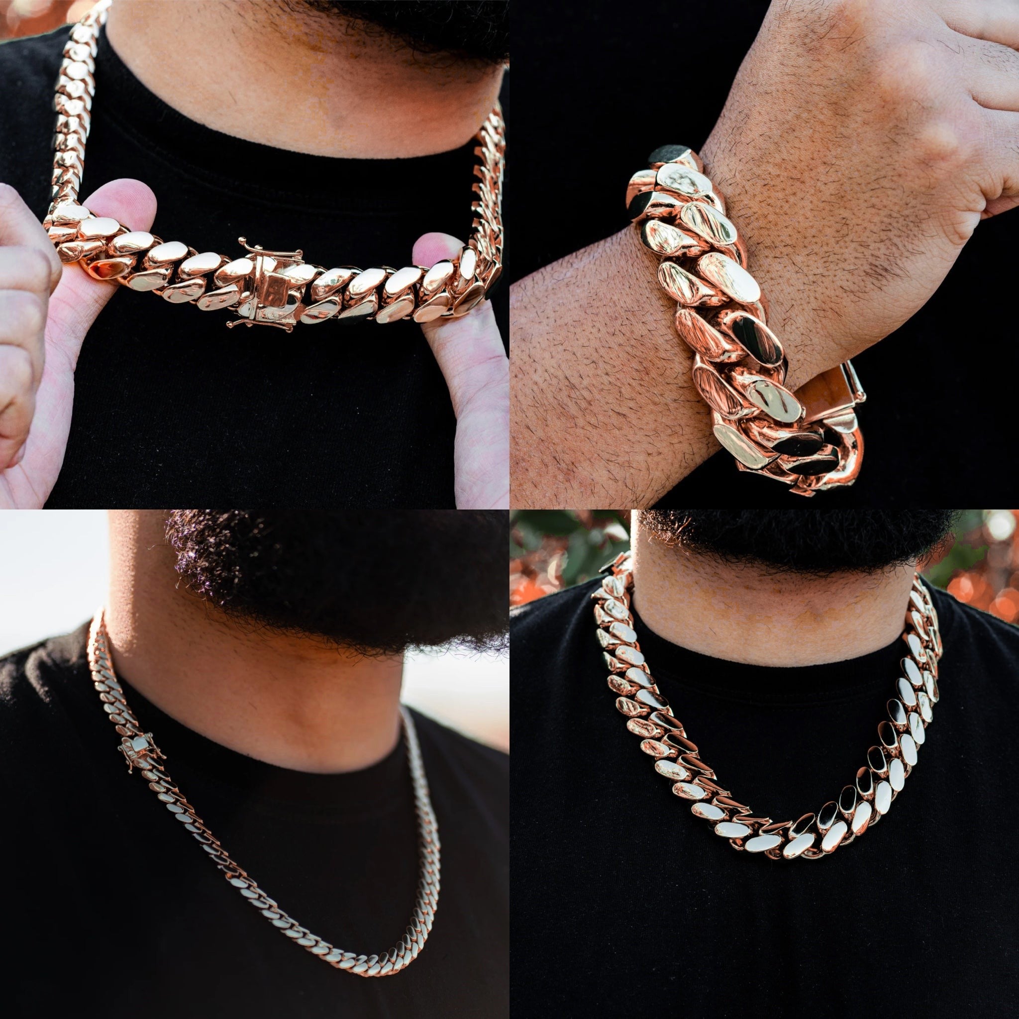 Rose gold set collage
