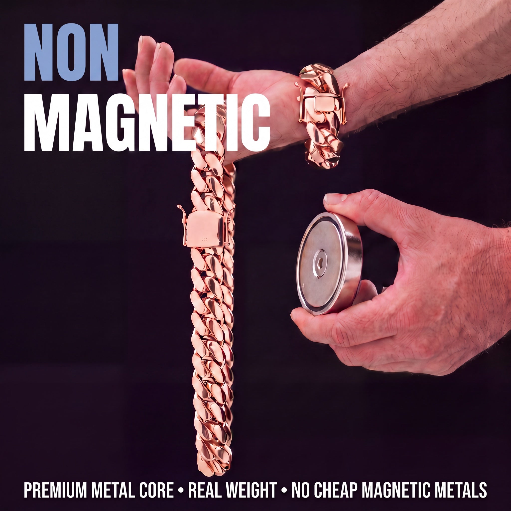 Non magnetic rose gold